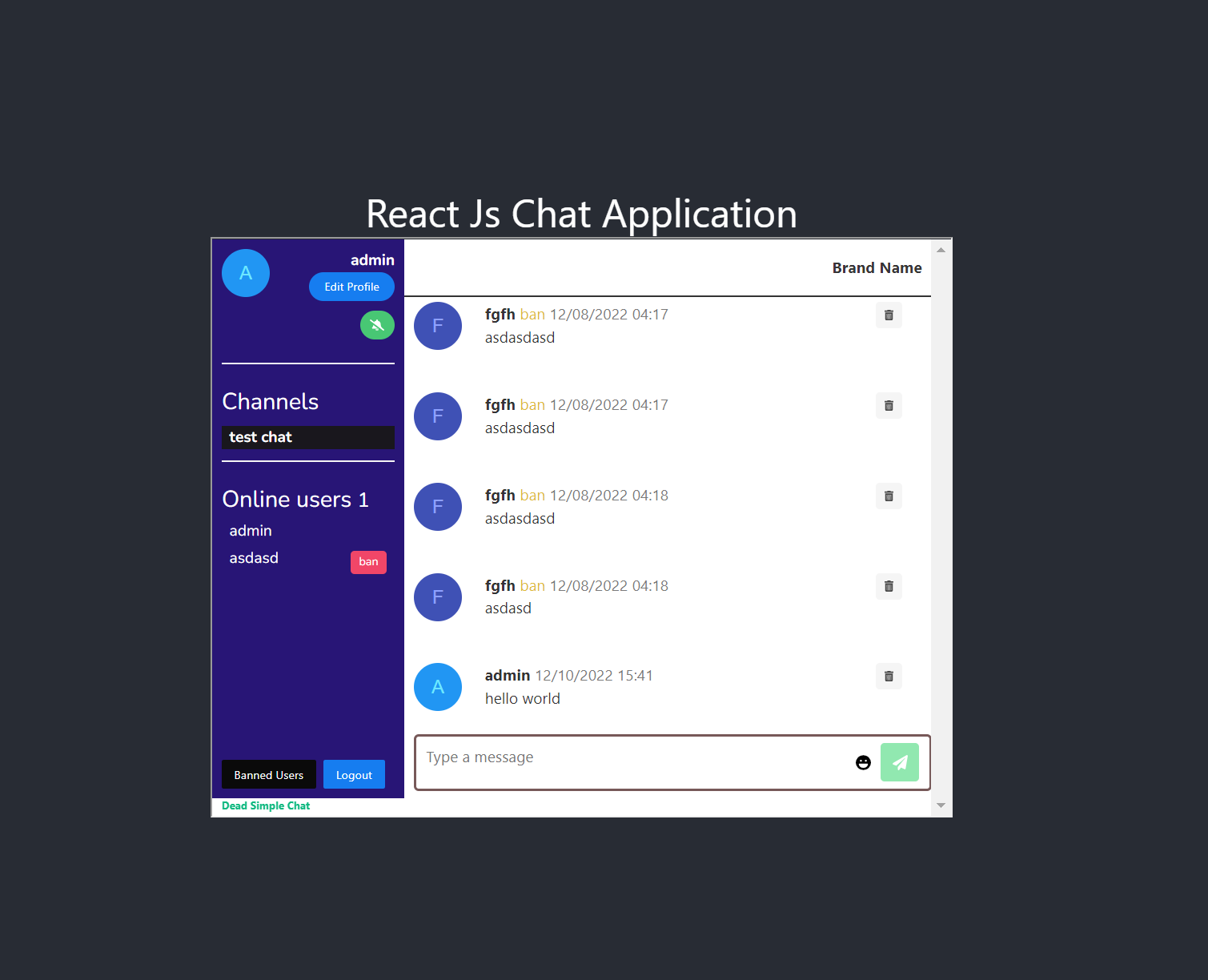 ReactJs Chat Component: Easily add chat to your react app.
